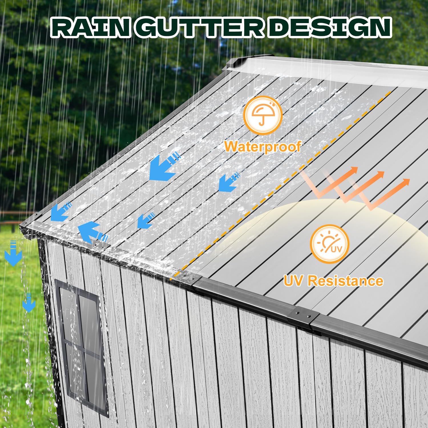 8x6 FT Harz-Gartenschuppen mit – Garden Tools Bewertung und Preis