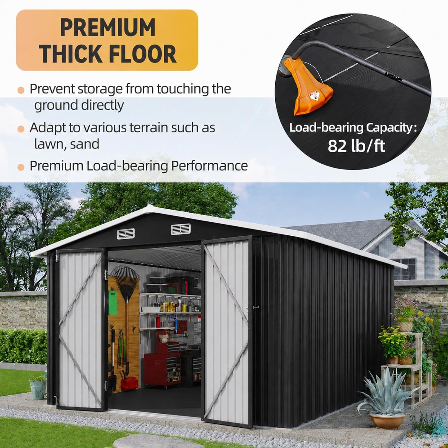 10x12FT Metall-Geräteschuppen  – Garden Tools Bewertung und Preis