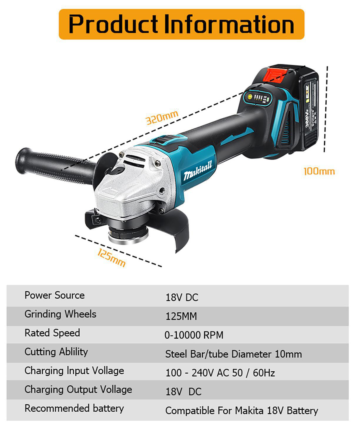 21V Bürstenloser Winkelschleif – Brushless Angle Grinder Battery Powered Bewertung und Preis