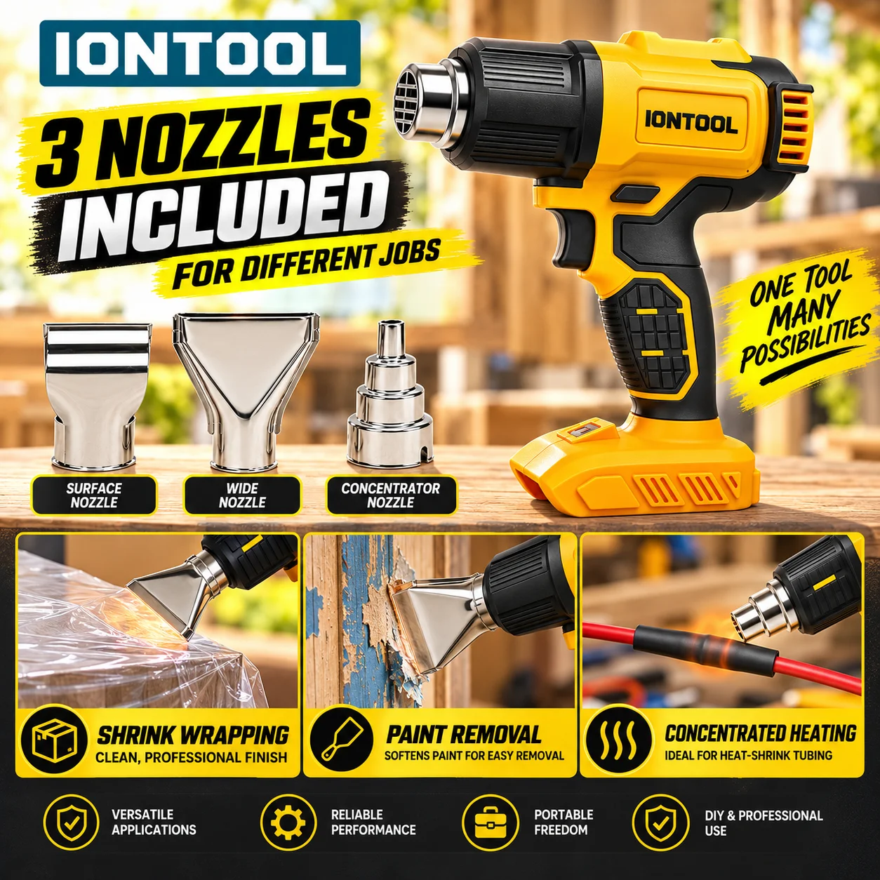 IONTOOL Gelb 550 ℃   Schnellhe – Cordless Heat Gun For Shrink Tubing Bewertung und Preis